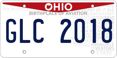 OH license plate GLC2018
