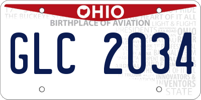 OH license plate GLC2034