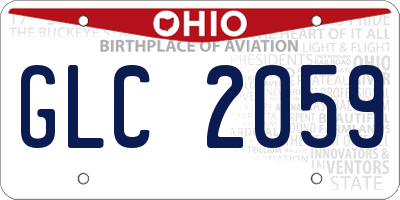 OH license plate GLC2059