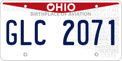 OH license plate GLC2071