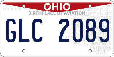 OH license plate GLC2089