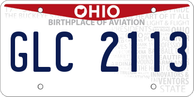 OH license plate GLC2113