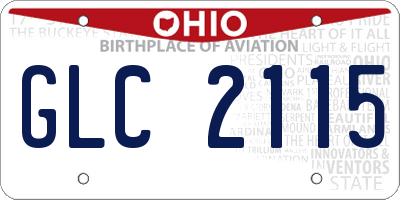OH license plate GLC2115