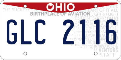 OH license plate GLC2116