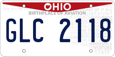 OH license plate GLC2118
