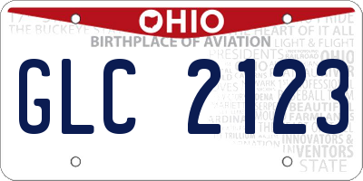 OH license plate GLC2123