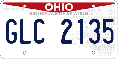 OH license plate GLC2135