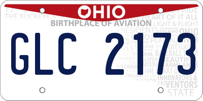 OH license plate GLC2173
