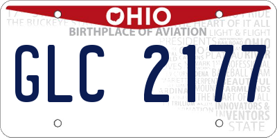OH license plate GLC2177