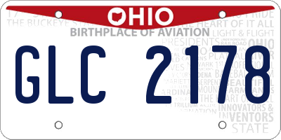 OH license plate GLC2178