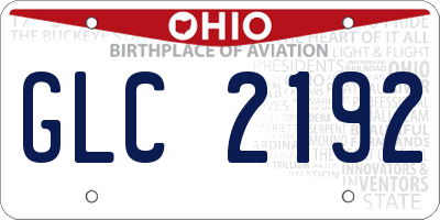 OH license plate GLC2192