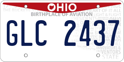 OH license plate GLC2437