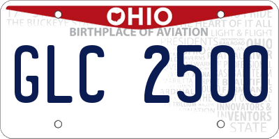 OH license plate GLC2500