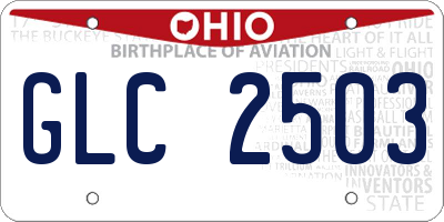 OH license plate GLC2503