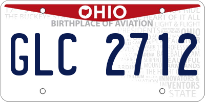 OH license plate GLC2712
