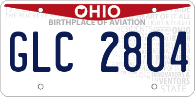 OH license plate GLC2804