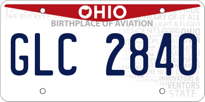 OH license plate GLC2840