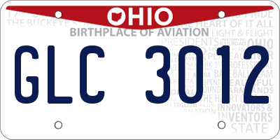 OH license plate GLC3012
