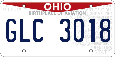 OH license plate GLC3018