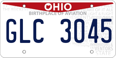 OH license plate GLC3045