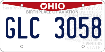 OH license plate GLC3058