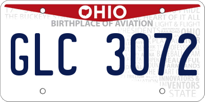 OH license plate GLC3072