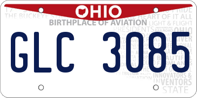 OH license plate GLC3085