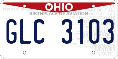 OH license plate GLC3103