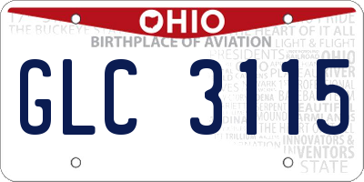 OH license plate GLC3115