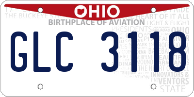 OH license plate GLC3118