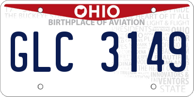 OH license plate GLC3149
