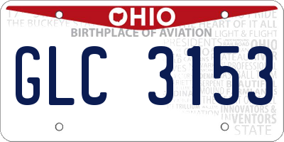 OH license plate GLC3153