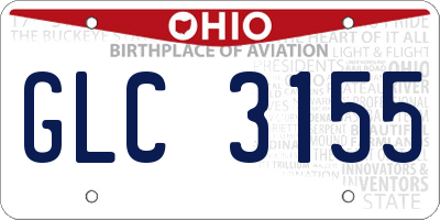 OH license plate GLC3155
