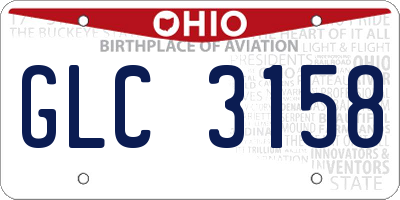 OH license plate GLC3158
