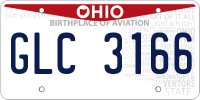 OH license plate GLC3166