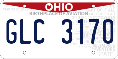 OH license plate GLC3170