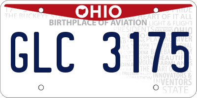OH license plate GLC3175