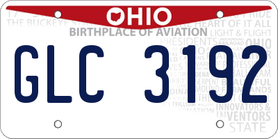 OH license plate GLC3192