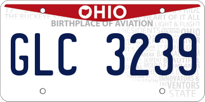 OH license plate GLC3239