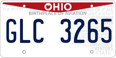 OH license plate GLC3265