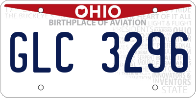 OH license plate GLC3296