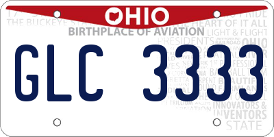OH license plate GLC3333