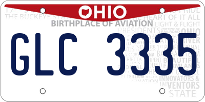 OH license plate GLC3335
