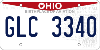 OH license plate GLC3340
