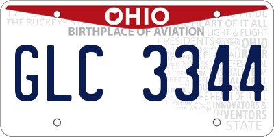 OH license plate GLC3344