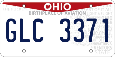OH license plate GLC3371
