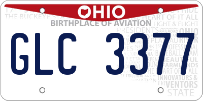 OH license plate GLC3377
