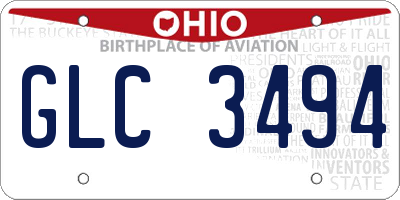 OH license plate GLC3494