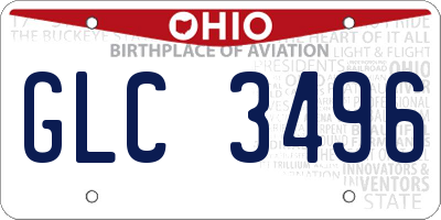 OH license plate GLC3496