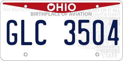 OH license plate GLC3504